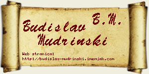 Budislav Mudrinski vizit kartica